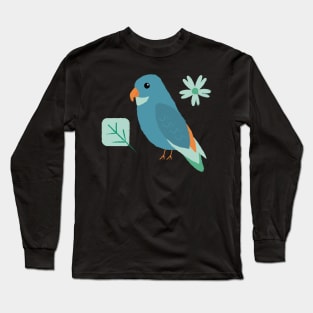 Adorable Blue Parrot bird Long Sleeve T-Shirt